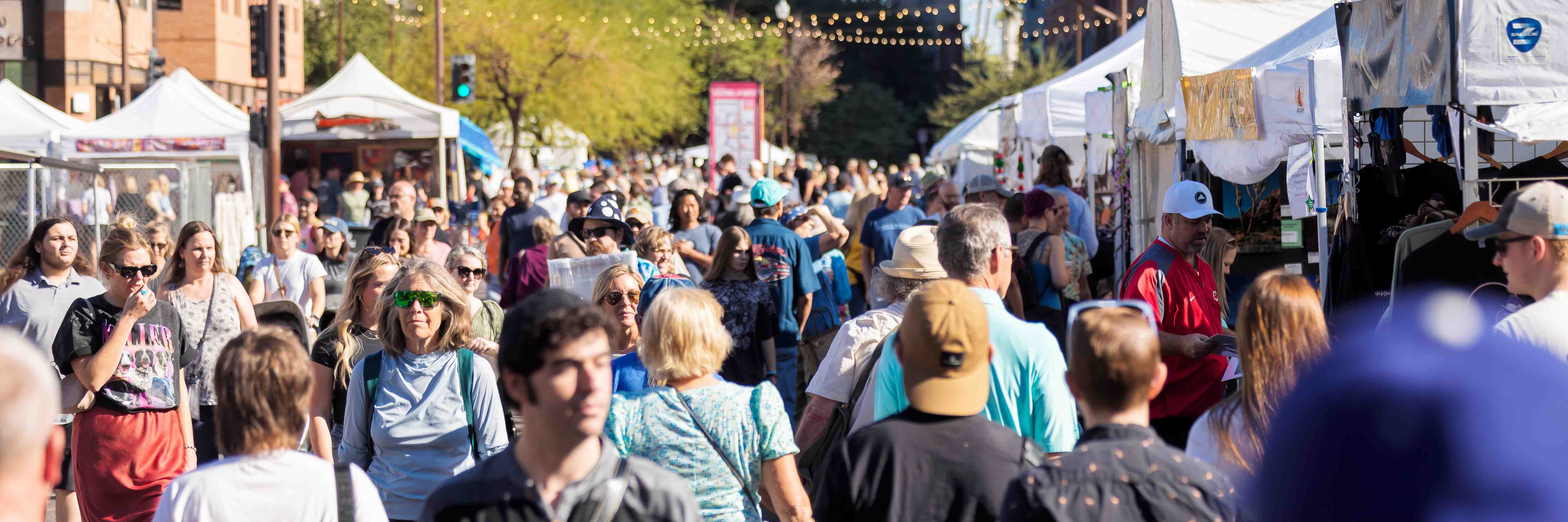Large crowds at the Tempe Festival of the Arts on Mill Avenue in Tempe